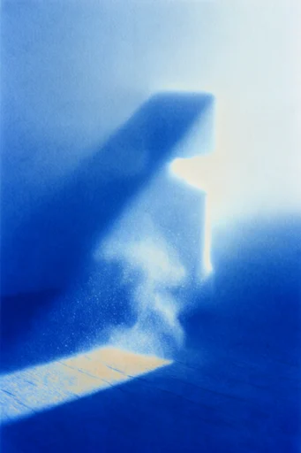 Ethereal Celestial Minimalism style reference image — cobalt blue gradient