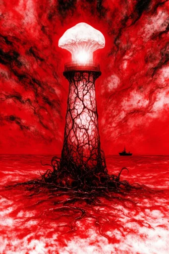 Visceral Crimson Abstraction style reference image — macabre anatomical surrealism