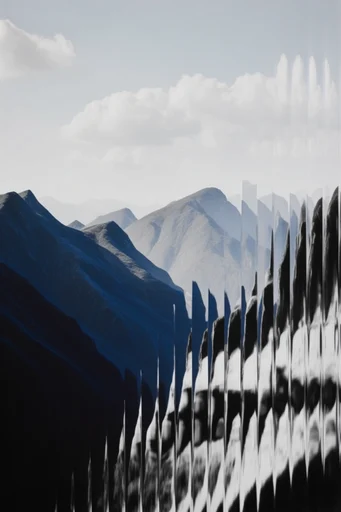 Monochrome Glitch Deconstruction style reference image — pixel sorting