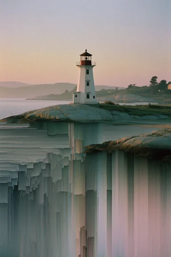 Surreal Digital Pastoral style reference image — digital decay