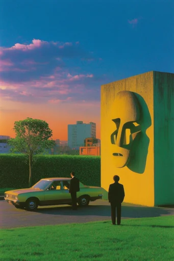 Saturated Surrealist Minimalism style reference image — surrealist minimalism