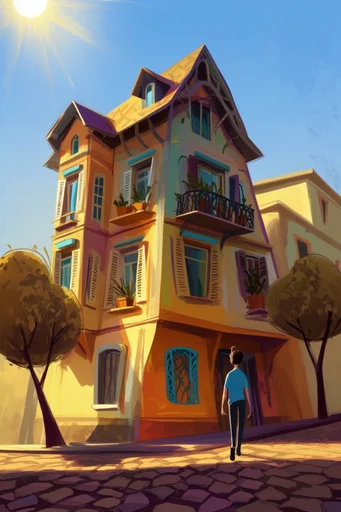 Sun-Drenched Illustrative Mediterranean style reference image — painterly texture