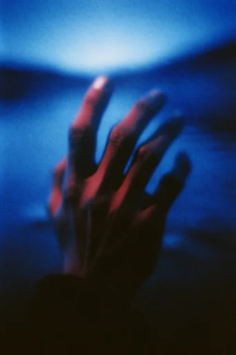 Ethereal Nocturnal Cyanotype style reference image — cinematic backlit silhouette