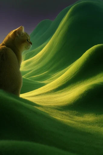 Surreal Verdant Topography style reference image — volumetric low-hanging clouds
