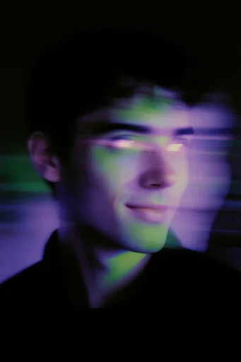 Spectral Nocturnal Motion style reference image — deep cyan and indigo