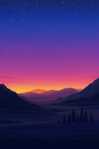 Luminous Twilight Horizons style reference image — twilight gradient sky