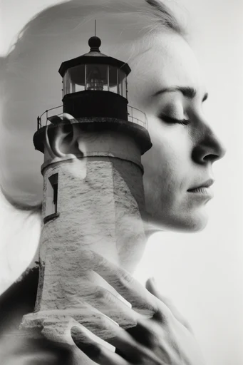 Monochrome Spectral Surrealism style reference image — minimalist studio lighting