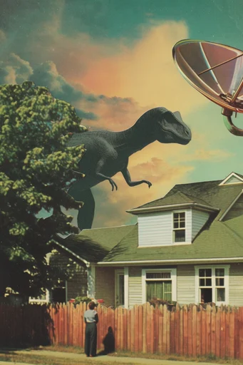 Vintage Cosmic Surrealism style AI image example 2