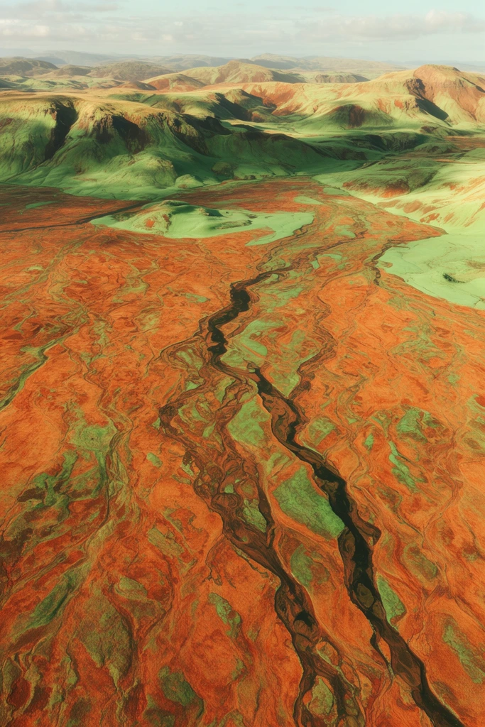 Organic Geological Surrealism style AI image example 2