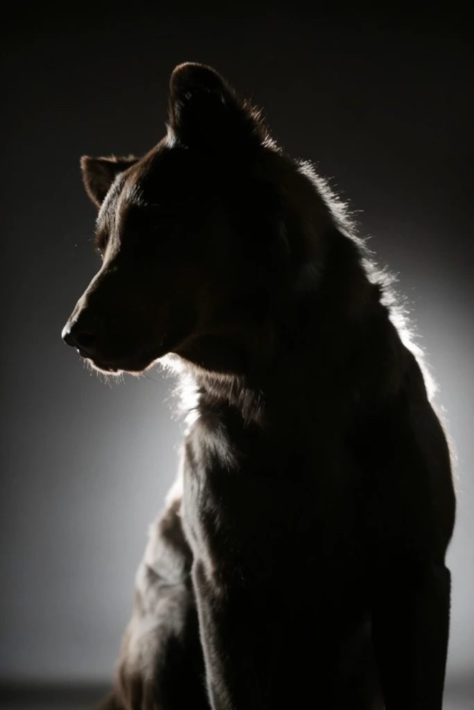 Minimalist Noir Chiaroscuro style AI image example 3