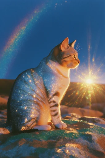 Luminous Cobalt Dreamscape style reference image — sparkling holographic elements