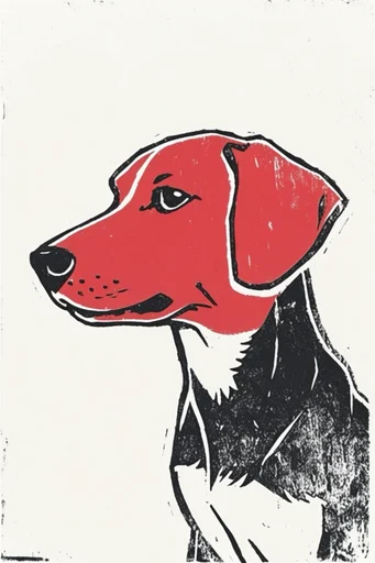 Rustic Risograph Americana style reference image — vintage woodblock print
