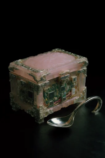 Bioluminescent Techno-Organic Synthesis style reference image — bioluminescent circuitry