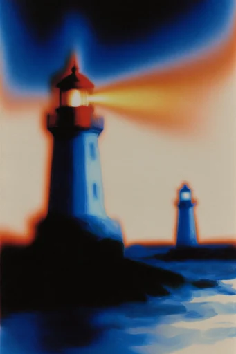 Spectral Thermal Noir style reference image — chromadepth lighting