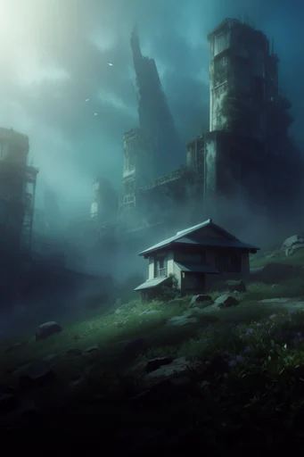 Atmospheric Industrial Dystopia style reference image — cinematic urban gloom