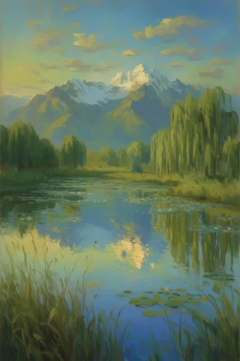 Sculptural Impressionist Waterscapes style reference image — impressionistic light play