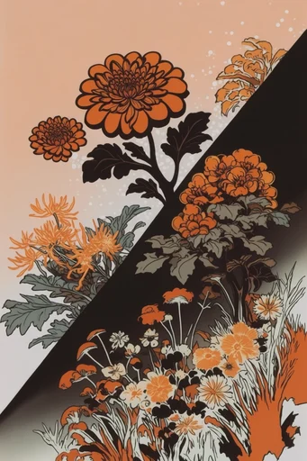 Modern Ukiyo-e Graphic style reference image — washi paper texture