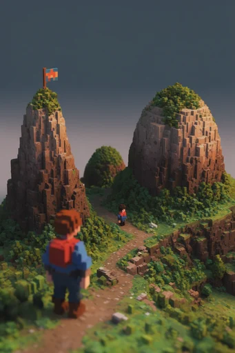 Charming Isometric Voxelworlds style reference image — isometric voxel diorama