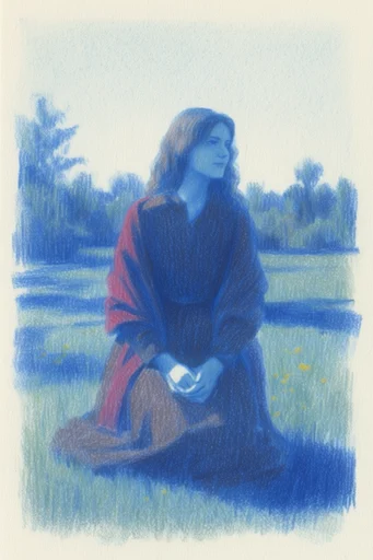 Textured Cyanotype Minimalist style reference image — cobalt and ultramarine palette