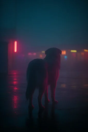 Cinematic Neon Noir style reference image — moody low-key lighting