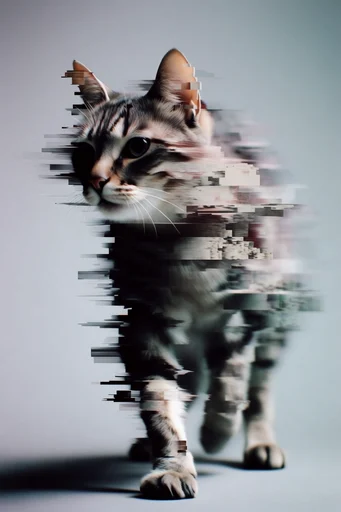 Fragmented Digital Surrealism style reference image — high contrast composition