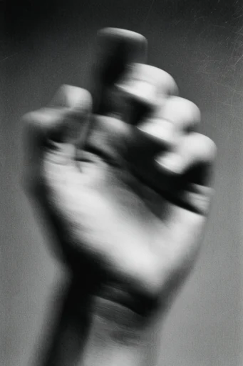 Kinetic Noir Abstraction style reference image — distressed film emulsion