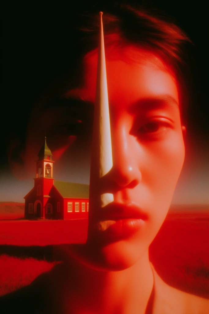Crimson Noir Futurism style AI image example 2