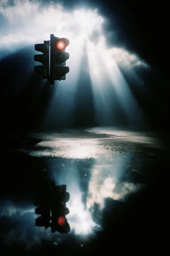 Cinematic Abyssal Noir style reference image — volumetric backlighting