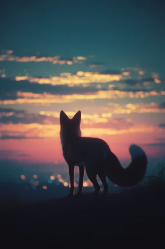 Melancholic Twilight Horizons style reference image — city lights bokeh