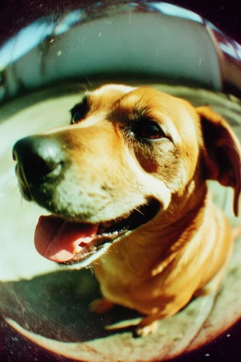 Distorted Analog Fisheye style reference image — chromatic aberration