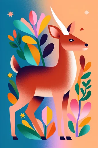 Surreal Neo-Folk Gradient style AI image example 3