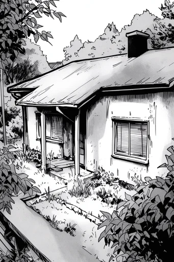 Monochrome Manga Noir style AI image example 4