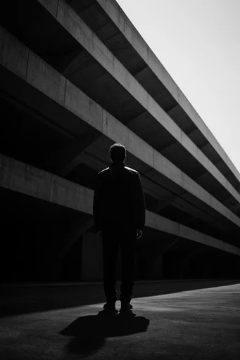 Monochromatic Structural Noir moodboard — generate AI images in this style