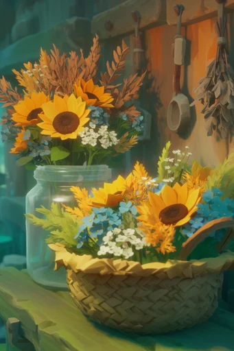Vibrant Stylized Fantasy style reference image — clean vector-like shapes