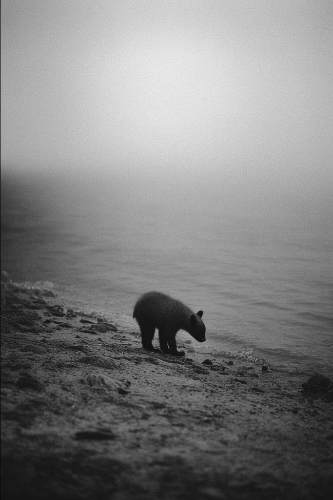 Monochrome Atmospheric Minimalism style AI image example 3