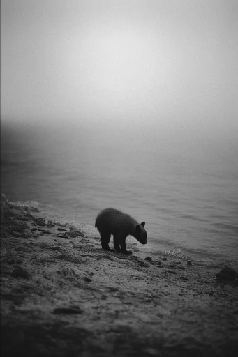 Monochrome Atmospheric Minimalism style AI image example 3