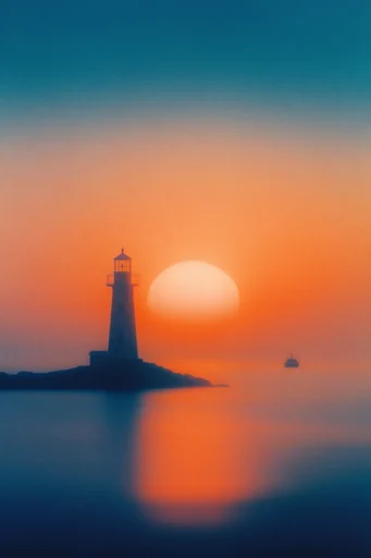 Luminous Twilight Surrealism style reference image — hazy sunset glow