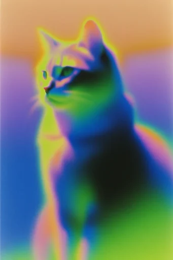 Spectral Kinetic Decay style reference image — acid green and electric blue palette