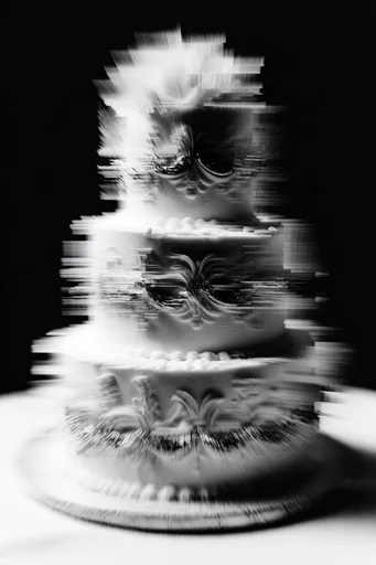 Monochrome Glitch Surrealism style reference image — minimalist composition