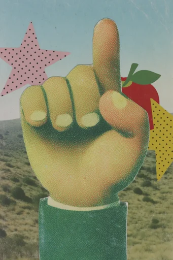 Analog Zine Collage style reference image — halftone dot pattern