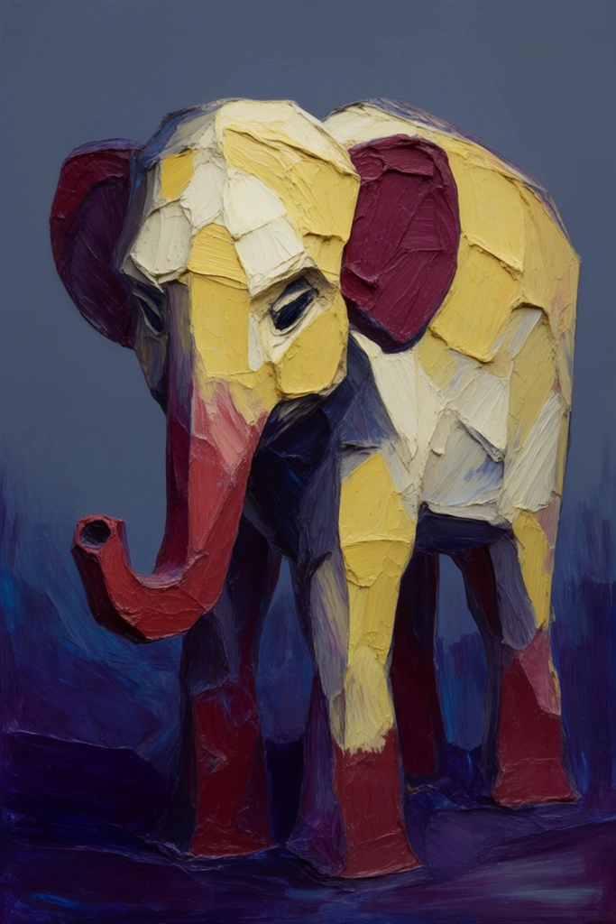 Sculptural Neon Chiaroscuro style AI image example 3