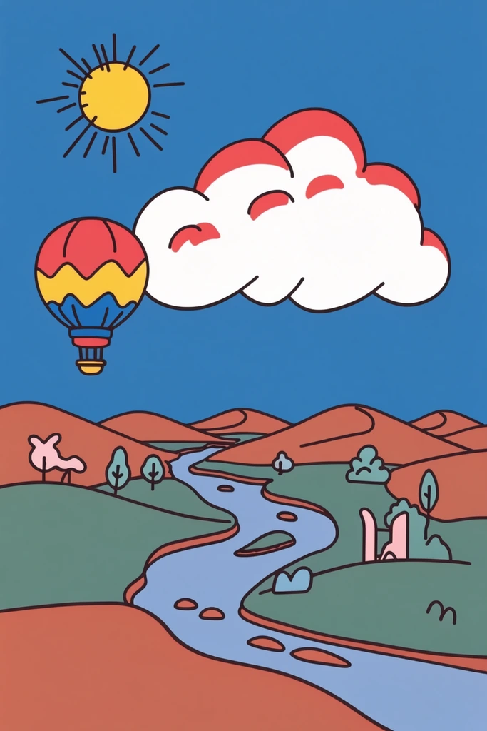 Graphic Surreal Pop style AI image example 2