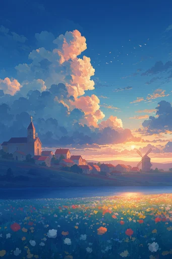 Luminous Twilight Nostalgia style reference image — vibrant dusk gradients