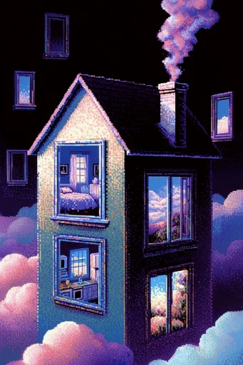 Retro Pixel Surrealism style AI image example 4