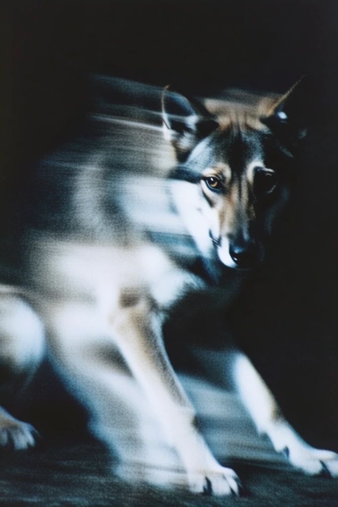 Spectral Glitch Noir style AI image example 3