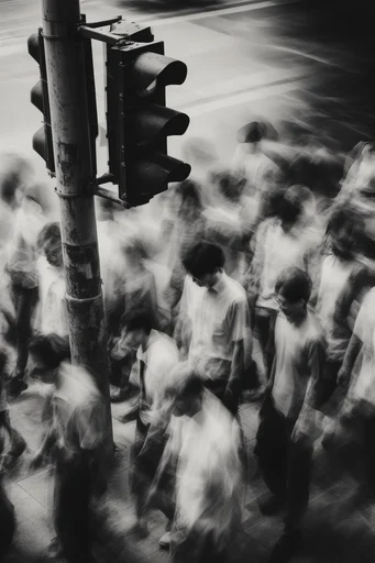 Ethereal Motion Noir style reference image — long exposure motion blur