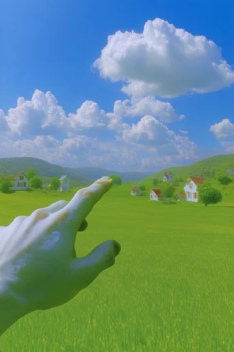Luminous Liminal Landscapes style reference image — sculptural cumulus clouds
