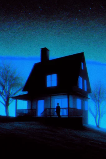 Electric Noir Glitch style AI image example 4