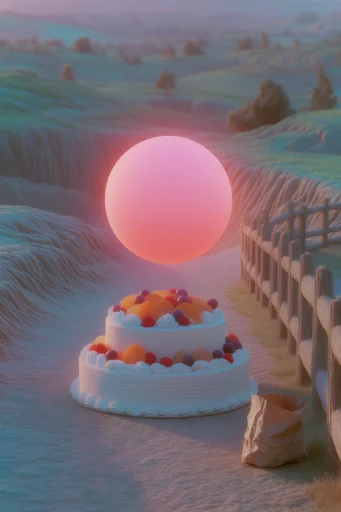 Minimalist Surrealist Horizons style reference image — twilight gradient