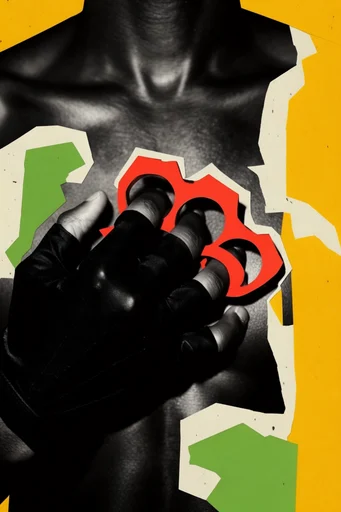 Constructivist Punk Collage style reference image — bold geometric overlays